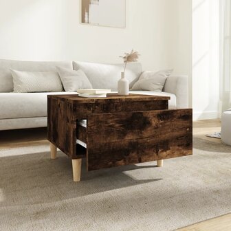 Bijzettafel 50x46x35 cm bewerkt hout gerookt eikenkleurig 3