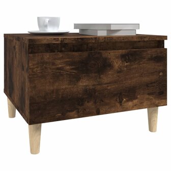 Bijzettafel 50x46x35 cm bewerkt hout gerookt eikenkleurig 4