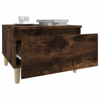 Bijzettafel 50x46x35 cm bewerkt hout gerookt eikenkleurig 5