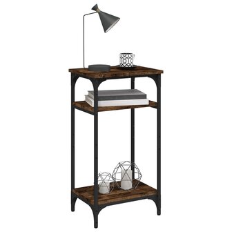 Bijzettafel 40x30x75 cm bewerkt hout gerookt eikenkleurig 4