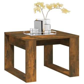 Bijzettafel 50x50x35 cm bewerkt hout gerookt eikenkleurig 4