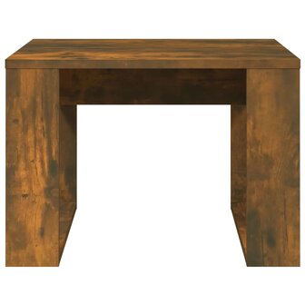 Bijzettafel 50x50x35 cm bewerkt hout gerookt eikenkleurig 5
