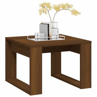 Bijzettafel 50x50x35 cm bewerkt hout bruin eikenkleur 4