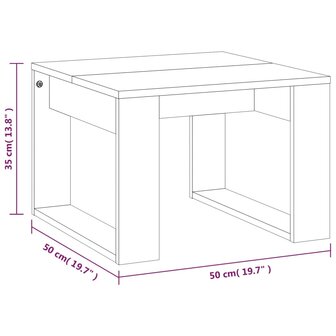 Bijzettafel 50x50x35 cm bewerkt hout bruin eikenkleur 8