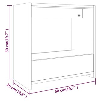 Bijzettafel 50x26x50 cm bewerkt hout grijs sonoma eikenkleurig 7