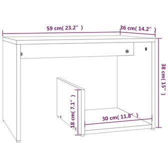 Bijzettafel 59x36x38 cm bewerkt hout grijs sonoma eikenkleurig 7