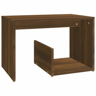 Bijzettafel 59x36x38 cm bewerkt hout bruin eikenkleur 2