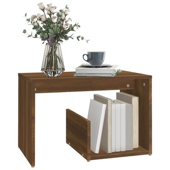 Bijzettafel 59x36x38 cm bewerkt hout bruin eikenkleur 3