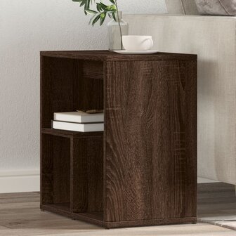 Bijzettafel 50x30x50 cm bewerkt hout bruin eikenkleur 1