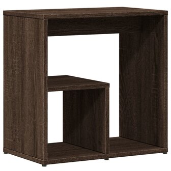 Bijzettafel 50x30x50 cm bewerkt hout bruin eikenkleur 2