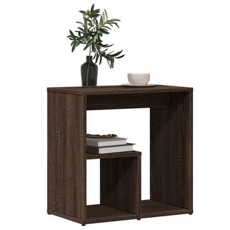 Bijzettafel 50x30x50 cm bewerkt hout bruin eikenkleur 4