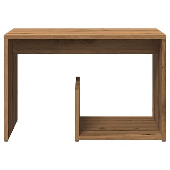 Bijzettafel 59x36x38 cm bewerkt hout artisanaal eikenkleurig 4