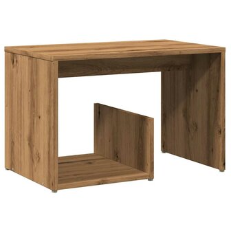 Bijzettafel 59x36x38 cm bewerkt hout artisanaal eikenkleurig 6