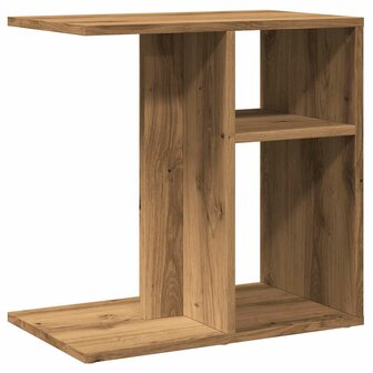 Bijzettafel 50x30x50 cm bewerkt hout artisanaal eikenkleur 6