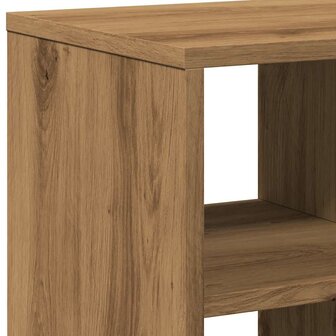 Bijzettafel 50x30x50 cm bewerkt hout artisanaal eikenkleur 7