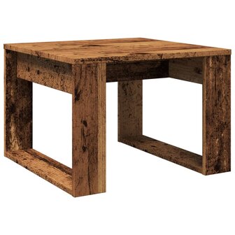 Bijzettafel 50x50x35 cm bewerkt hout oud houtkleurig 2