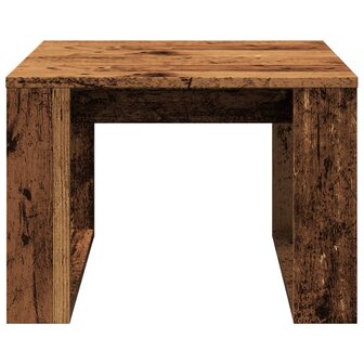 Bijzettafel 50x50x35 cm bewerkt hout oud houtkleurig 4
