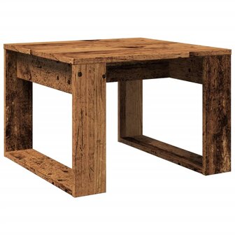 Bijzettafel 50x50x35 cm bewerkt hout oud houtkleurig 6