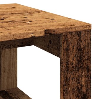 Bijzettafel 50x50x35 cm bewerkt hout oud houtkleurig 7