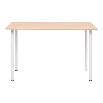 Eettafel 120x60x73 cm eikenkleur en wit 2