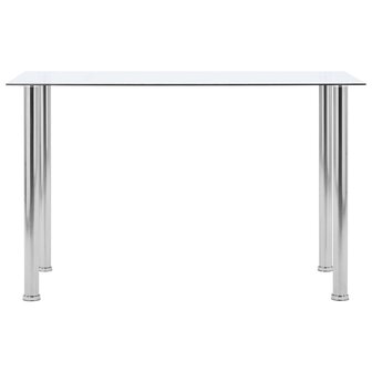 Eettafel 120x60x75 cm gehard glas transparant 2