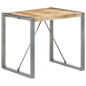Eettafel 80x80x75 cm ruw mangohout 6