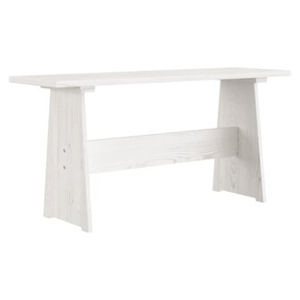 Eettafel met bankje REINE massief grenenhout wit 3