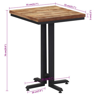 Eettafel 55x55x76 cm massief gerecycled teakhout 8