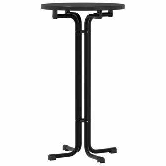 Eettafel &Oslash; 60x110 cm bewerkt hout en staal zwart 2
