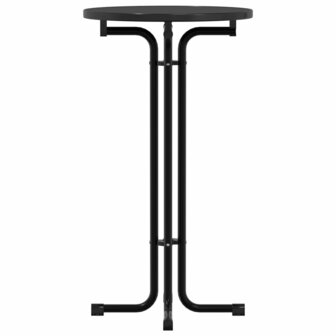 Eettafel &Oslash; 60x110 cm bewerkt hout en staal zwart 4
