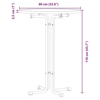 Eettafel &Oslash; 60x110 cm bewerkt hout en staal zwart 9