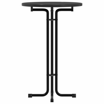 Eettafel &Oslash; 70x110 cm bewerkt hout en staal zwart 4