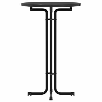 Eettafel &Oslash; 70x110 cm bewerkt hout en staal zwart 5