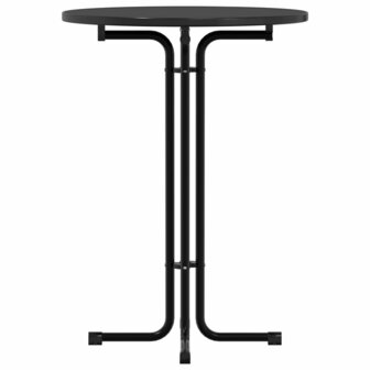 Eettafel &Oslash; 80x110 cm bewerkt hout en staal zwart 4