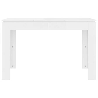 Eettafel 120x60x76 cm bewerkt hout hoogglans wit 4