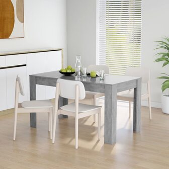 Eettafel 140x74,5x76 cm spaanplaat betongrijs 1