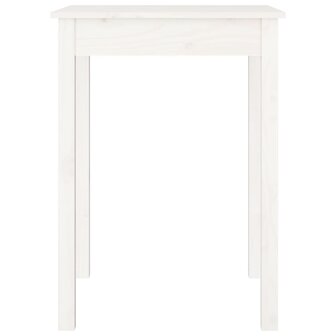 Eettafel 55x55x75 cm massief grenenhout wit 4
