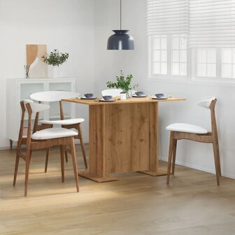 Eettafel 110x60x75 cm bewerkt hout artisanaal eikenkleurig 3