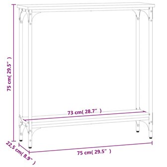 Wandtafel 75x22,5x75 cm bewerkt hout zwart 9