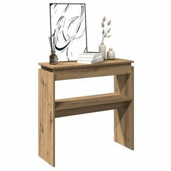 Wandtafel 80x30x80 cm bewerkt hout artisanaal eikenkleurig 3