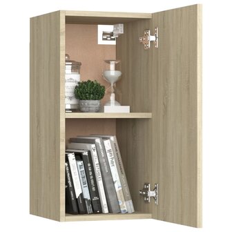Tv-meubel 30,5x30x60 cm bewerkt hout sonoma eikenkleurig 8