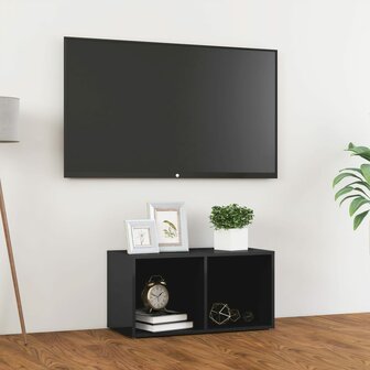 Tv-meubel 72x35x36,5 cm bewerkt hout hoogglans grijs 1