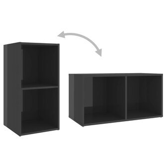 Tv-meubel 72x35x36,5 cm bewerkt hout hoogglans grijs 8