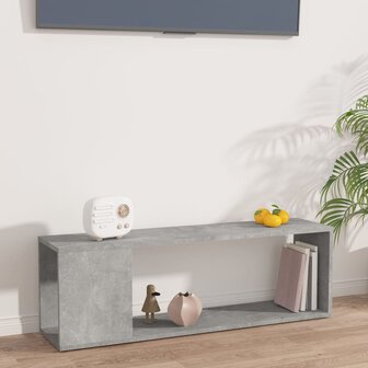 Tv-meubel 100x24x32 cm bewerkt hout betongrijs 1