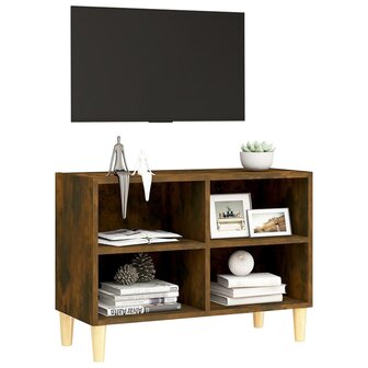 Tv-meubel met houten poten 69,5x30x50 cm gerookt eikenkleurig 3