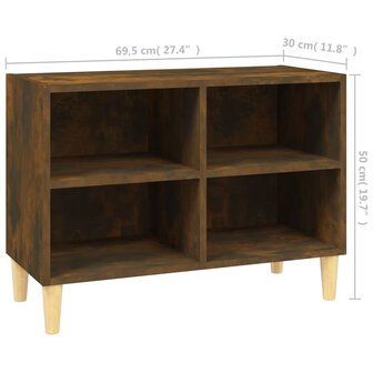 Tv-meubel met houten poten 69,5x30x50 cm gerookt eikenkleurig 6