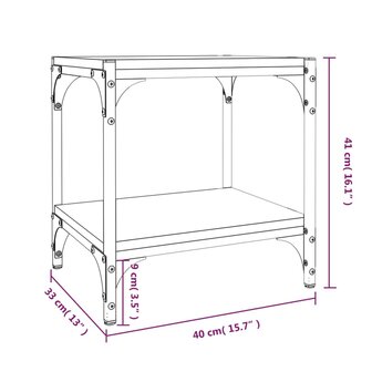 Tv-meubel 40x33x41 cm bewerkt hout en staal grijs sonoma eiken 9