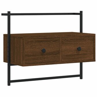 Tv-meubel wandgemonteerd 60,5x30x51 cm hout bruin eikenkleur 2