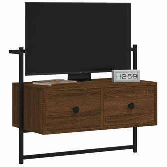 Tv-meubel wandgemonteerd 60,5x30x51 cm hout bruin eikenkleur 3