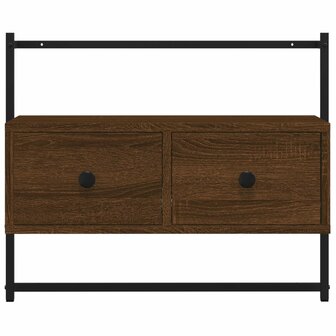 Tv-meubel wandgemonteerd 60,5x30x51 cm hout bruin eikenkleur 6